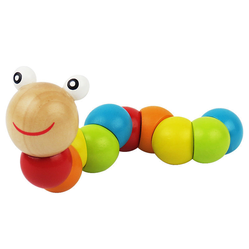 Children's Puzzle Toys with Simulated Wooden Twisted Caterpillars