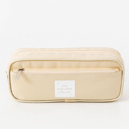 Imitation Nylon Double Layer Large Capacity Waterpro Pencil Case