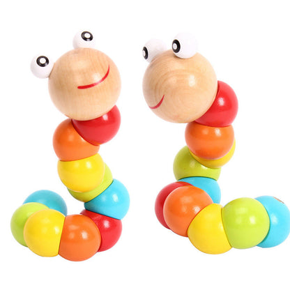 Children's Puzzle Toys with Simulated Wooden Twisted Caterpillars