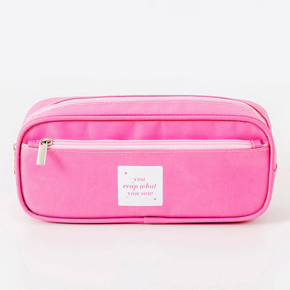 Imitation Nylon Double Layer Large Capacity Waterpro Pencil Case