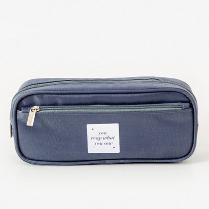 Imitation Nylon Double Layer Large Capacity Waterpro Pencil Case