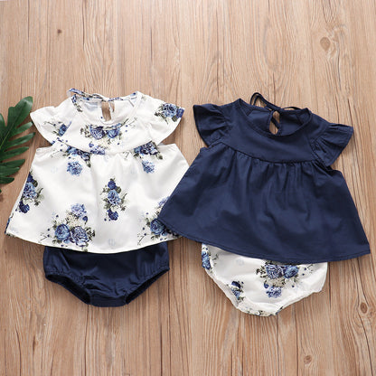 Top Girls  Short Skirt Two-piece Set Baby Clothes