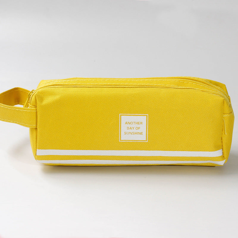 Large Capacity Double Layer Canvas Pen Bags