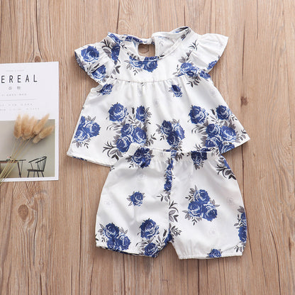 Top Girls  Short Skirt Two-piece Set Baby Clothes