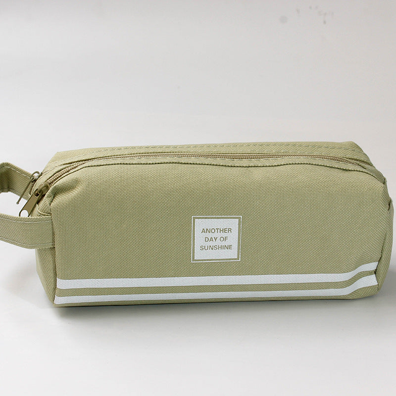 Large Capacity Double Layer Canvas Pen Bags