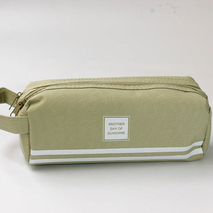 Large Capacity Double Layer Canvas Pen Bags