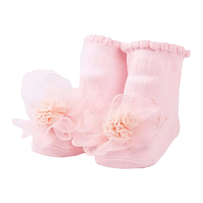 Baby Kid Girls Solid Color Flower Lace Accessories Socks