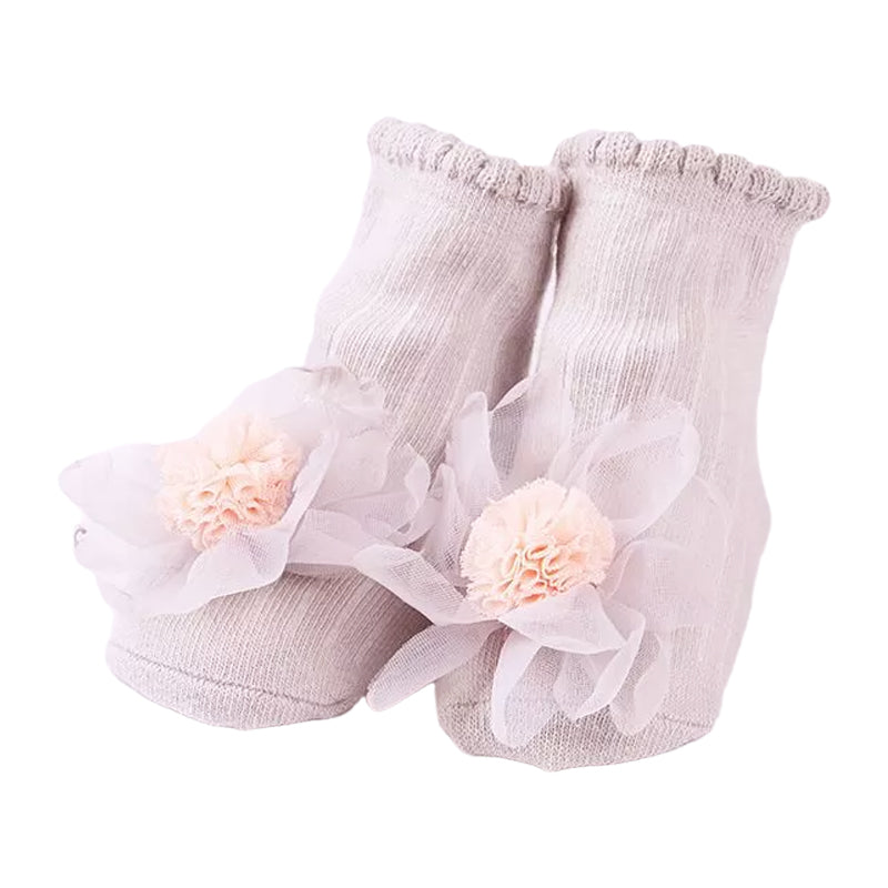 Baby Kid Girls Solid Color Flower Lace Accessories Socks