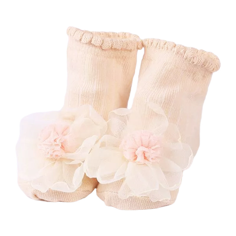 Baby Kid Girls Solid Color Flower Lace Accessories Socks