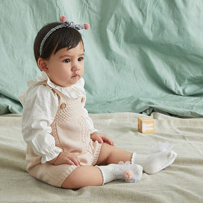 Baby Kid Girls Solid Color Flower Lace Accessories Socks