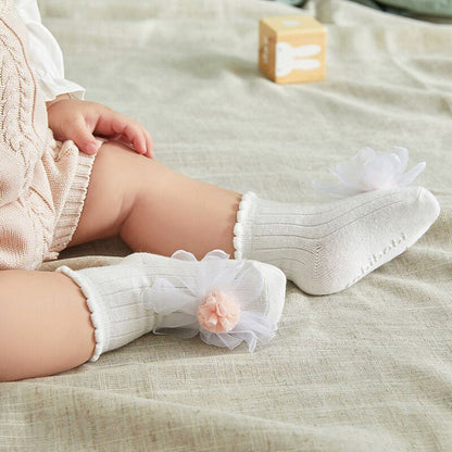 Baby Kid Girls Solid Color Flower Lace Accessories Socks