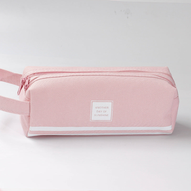 Large Capacity Double Layer Canvas Pen Bags