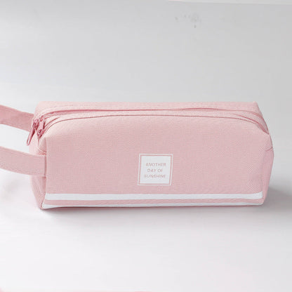 Large Capacity Double Layer Canvas Pen Bags