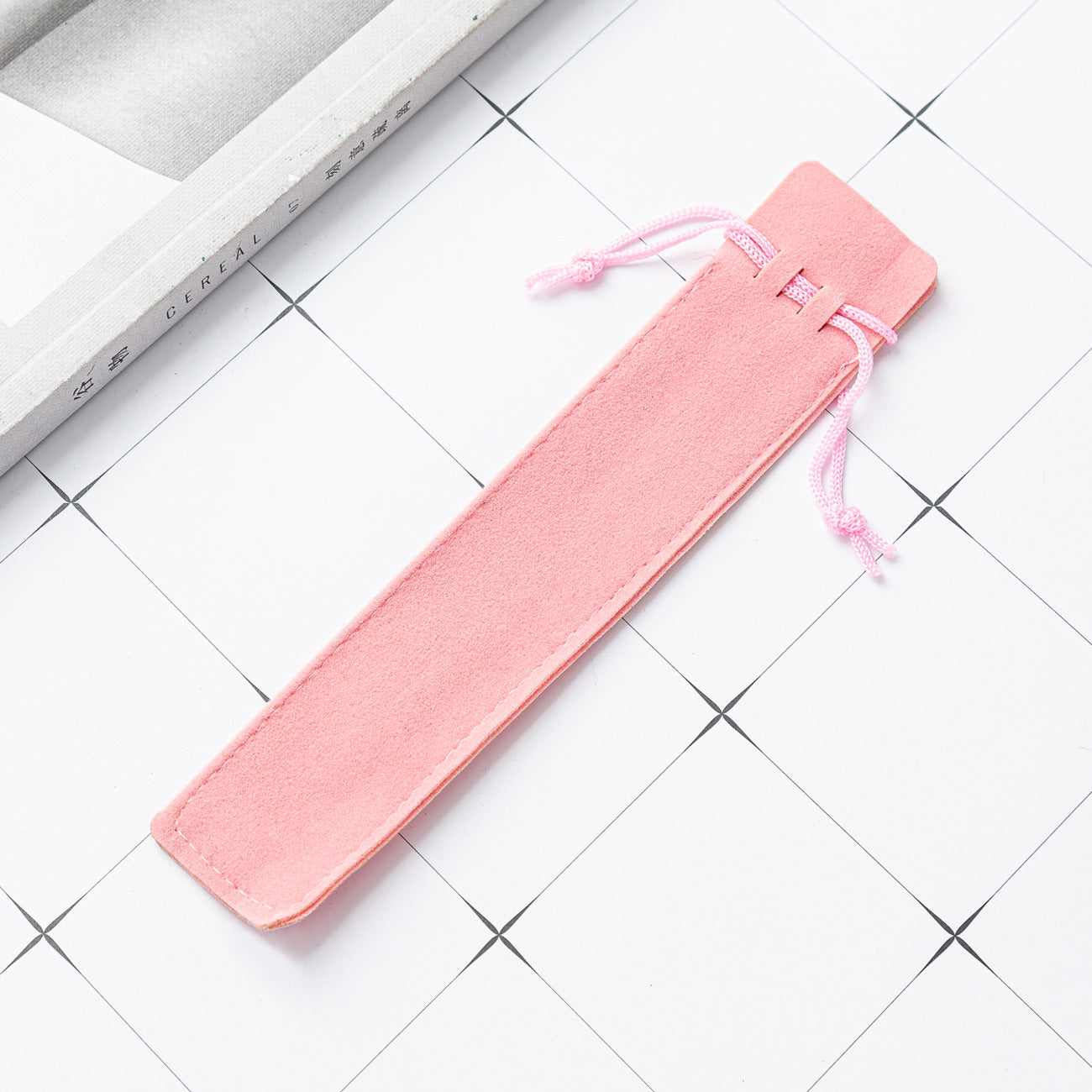 Crystal Pen Flannel Pencil Case Thickened Flannel Drawstring