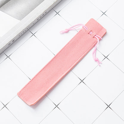 Crystal Pen Flannel Pencil Case Thickened Flannel Drawstring