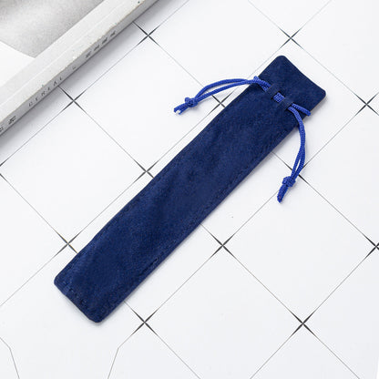 Crystal Pen Flannel Pencil Case Thickened Flannel Drawstring