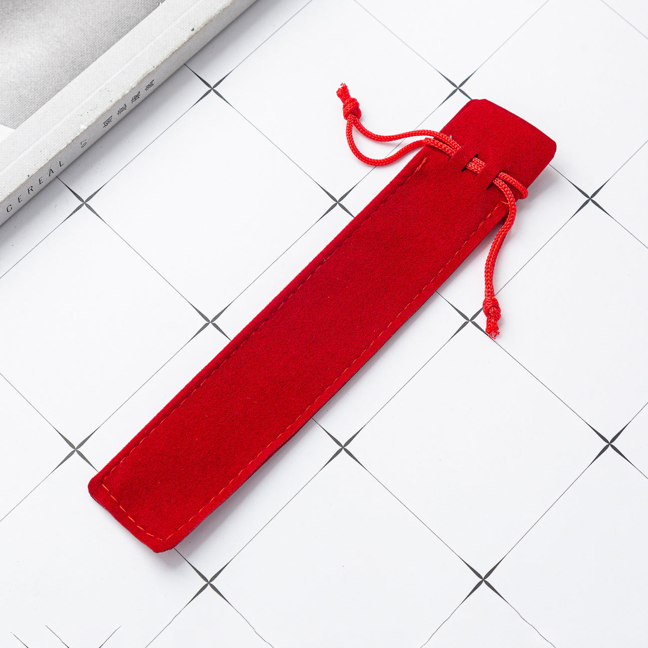 Crystal Pen Flannel Pencil Case Thickened Flannel Drawstring