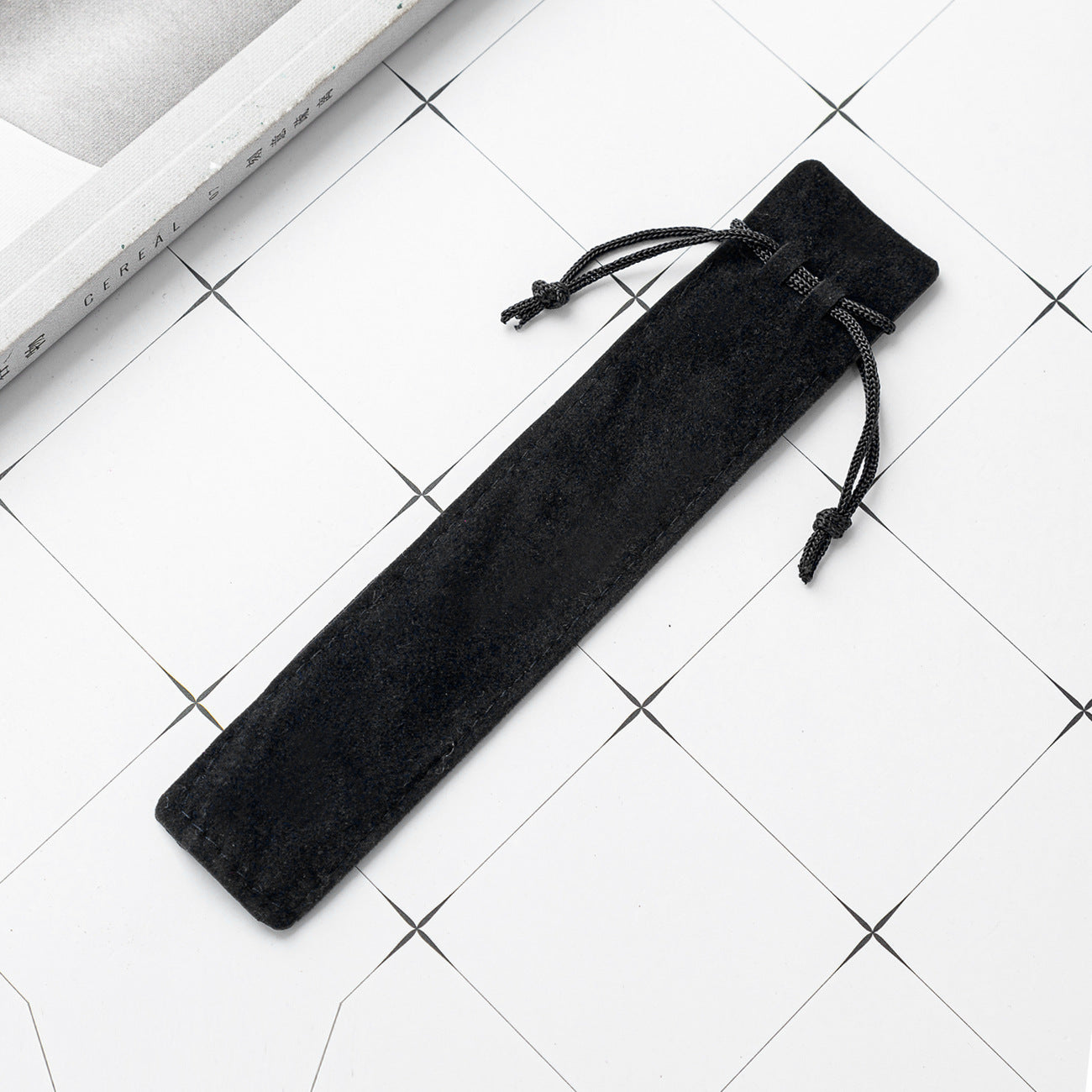 Crystal Pen Flannel Pencil Case Thickened Flannel Drawstring