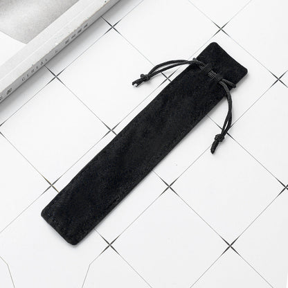 Crystal Pen Flannel Pencil Case Thickened Flannel Drawstring