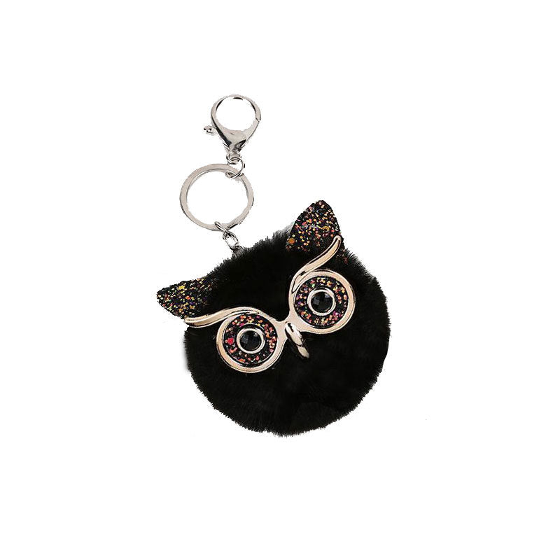 Gold Powder Sequin Owl Imitation Otter Rabbit Fur