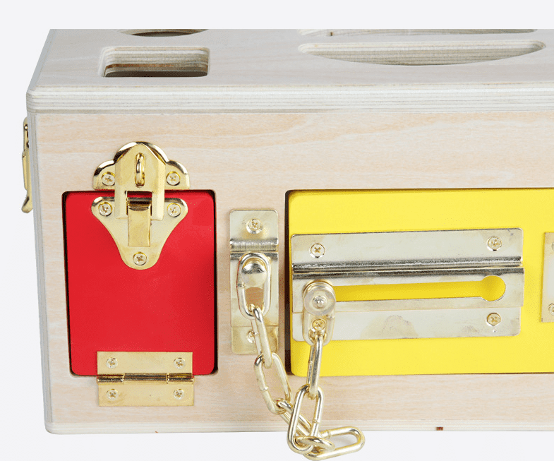 Educational Shape Lock Box Wooden Toy for Preschool Kids