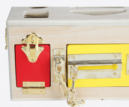 Educational Shape Lock Box Wooden Toy for Preschool Kids