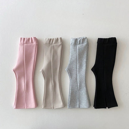 Wholesale Cotton Children's Clothing Front Slit Flare Pants