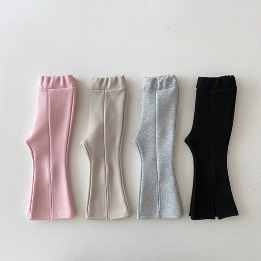 Wholesale Cotton Children's Clothing Front Slit Flare Pants