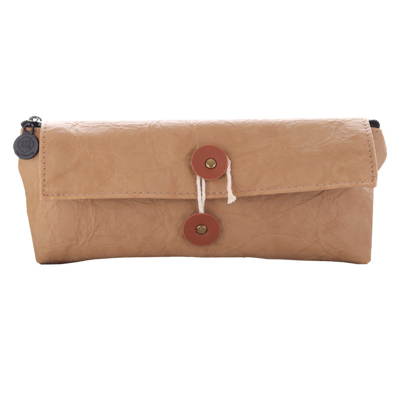 Pu Leather Simple Flip Triangle Pen Bag
