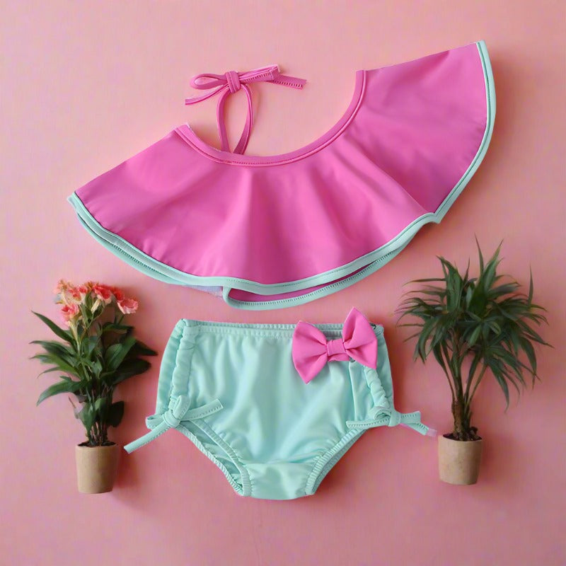 Girls Swimsuit Set Polyester Baby Clothes