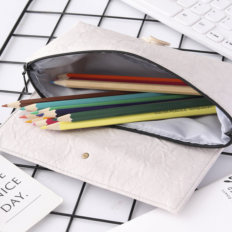 Pu Leather Simple Flip Triangle Pen Bag