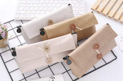 Pu Leather Simple Flip Triangle Pen Bag
