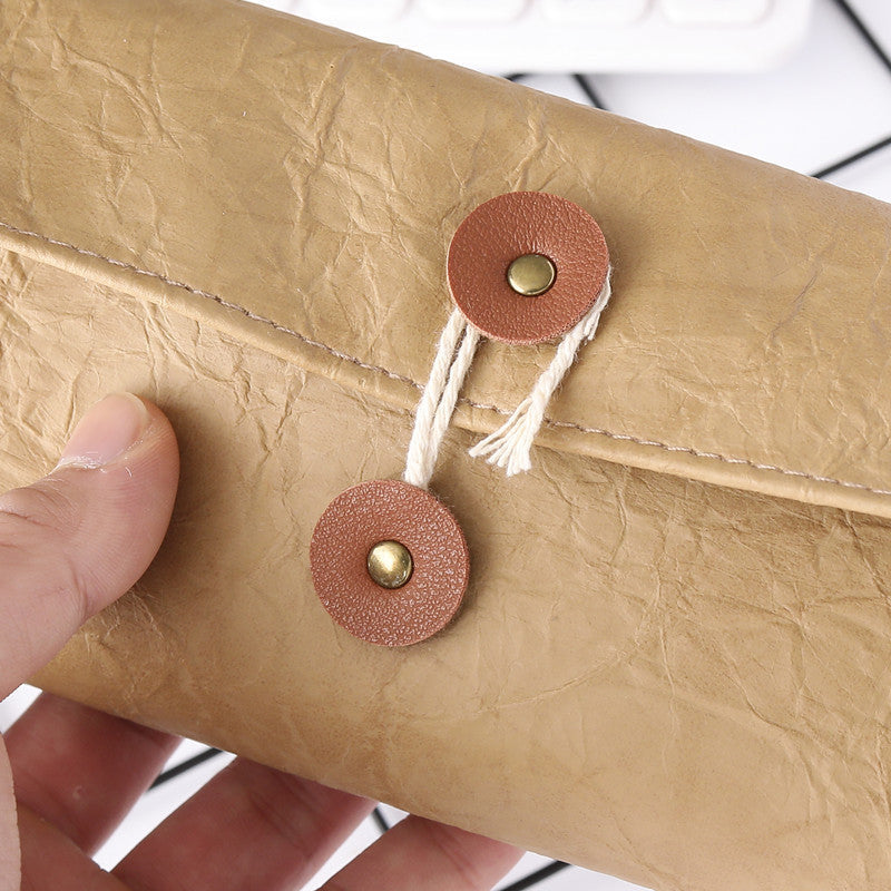 Pu Leather Simple Flip Triangle Pen Bag