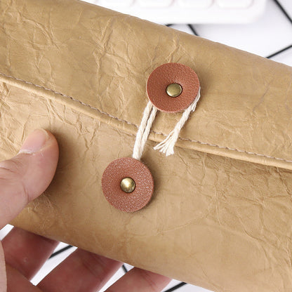 Pu Leather Simple Flip Triangle Pen Bag