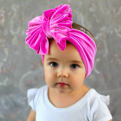 Velvet Solid Bow Headwraps