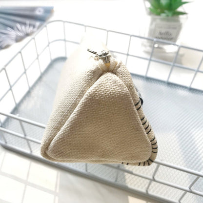 Vintage Canvas Triangular Pencil Case