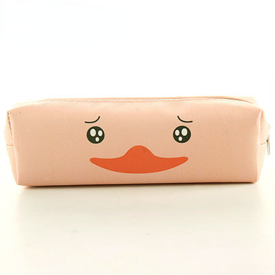 Cute Animal Cartoon Square PU Pencil Case Cute Animal Stationery Bag Multifunctional Student Pencil Case