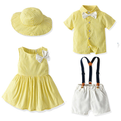 Children's Cotton Plaid Casual Sets
