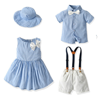 Children's Cotton Plaid Casual Sets