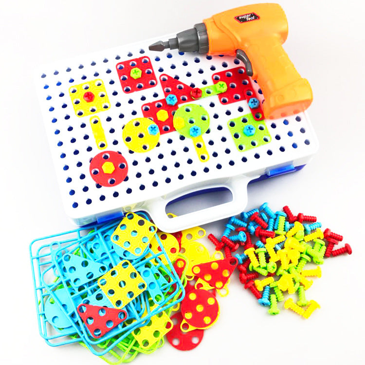 Interactive Nut Combination Educational Electric Drill Toy for Children