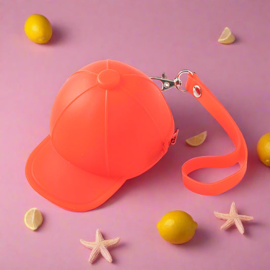 Cute Cartoon Baseball Cap Silicone Coin Bag Keychain Wallet
