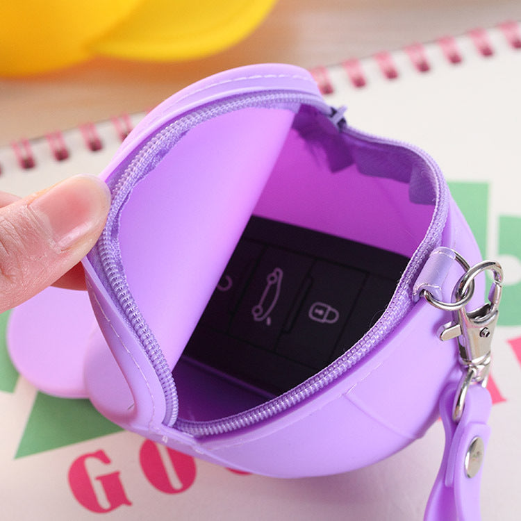 Cute Cartoon Baseball Cap Silicone Coin Bag Keychain Wallet