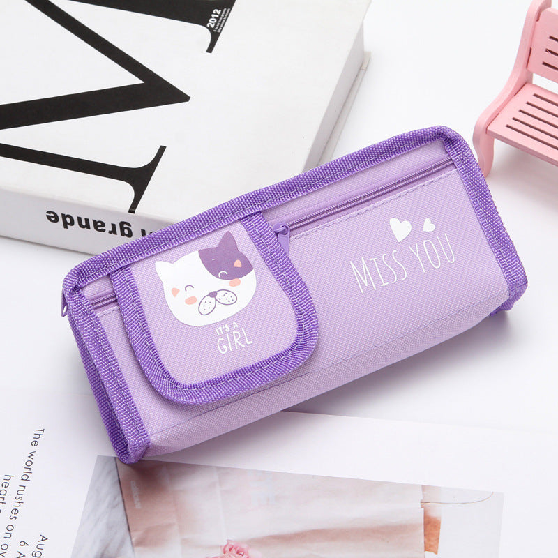 Large Capacity Oxford Cloth Zipper Pen Bags