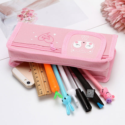 Large Capacity Oxford Cloth Zipper Pen Bags