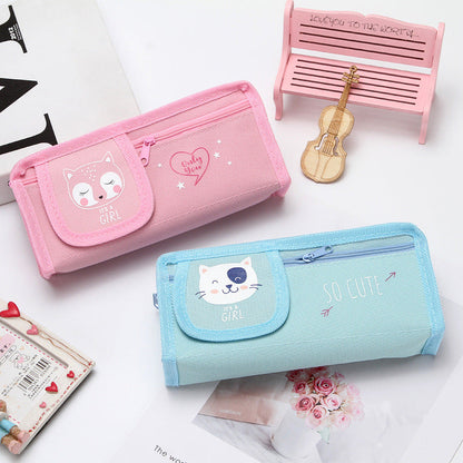 Large Capacity Oxford Cloth Zipper Pen Bags