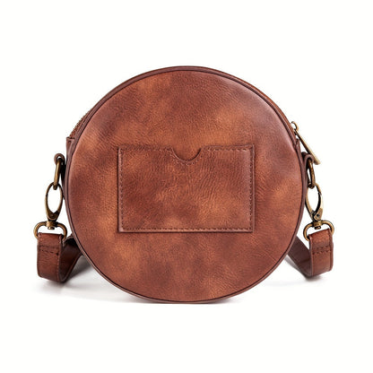 Steampunk Leather Motorcycle Crossbody Bag Metal Clock Decor