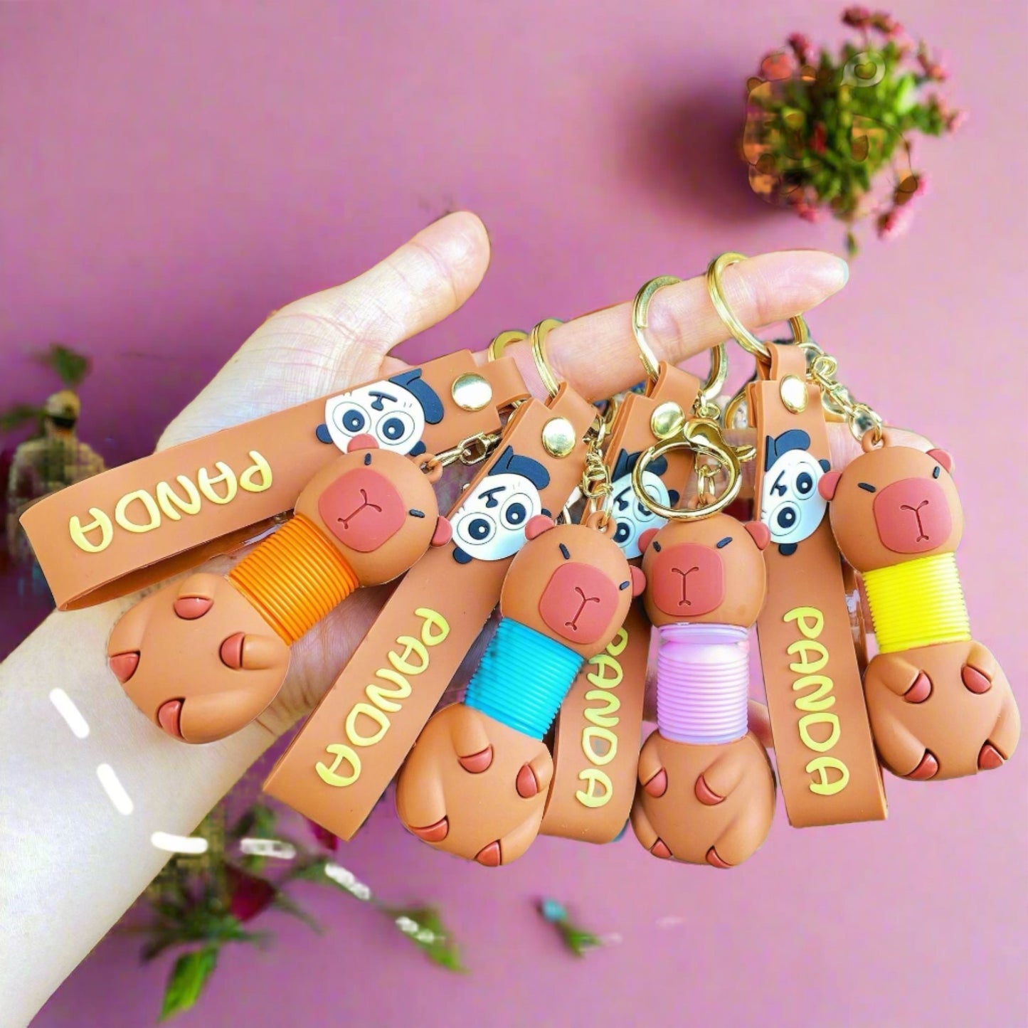 Cartoon Cute Keychain Creative Silicone Retractable Keychains