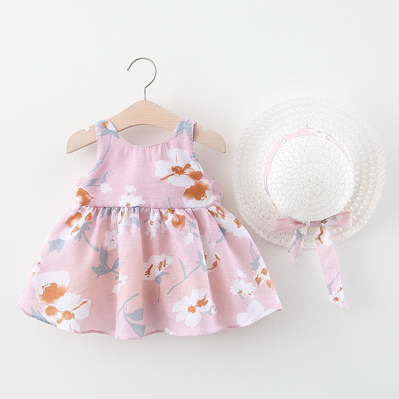Baby Girls 0-3 Years Old With Hats Printed Cotton Baby Clothes