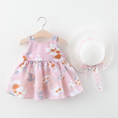 Baby Girls 0-3 Years Old With Hats Printed Cotton Baby Clothes
