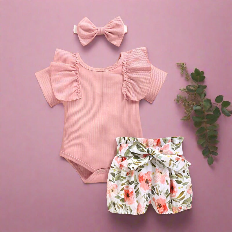 Lotus Leaf Sleeve Baby Romper